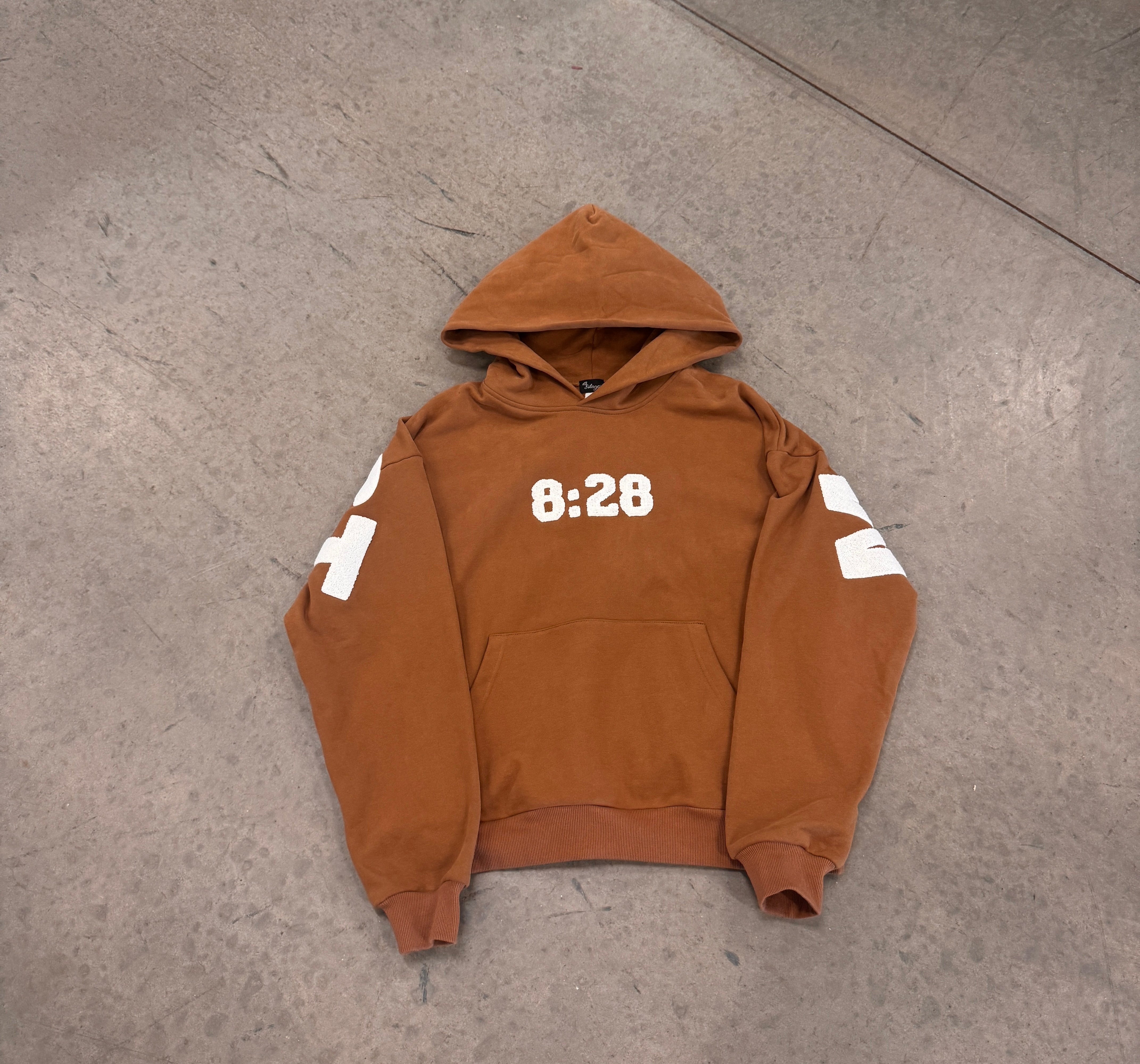 8:28 Brown Hoodie